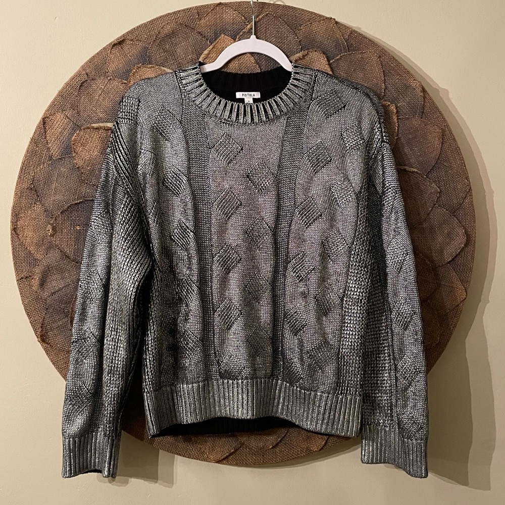Pistola Everly Cable Sweater in Guilded Midnight